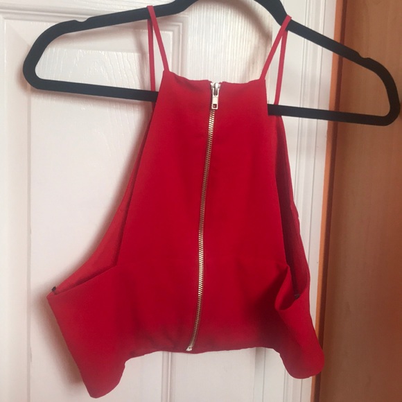 Red Halter Crop Top - Picture 2 of 2